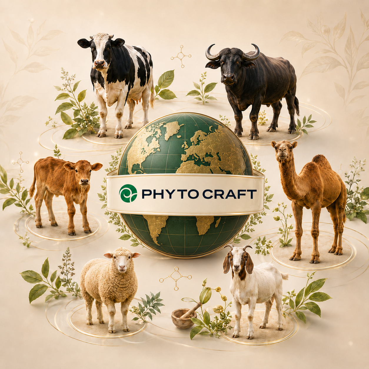 Phyto Craft supports cattle, buffaloes, calves, sheep, goats, and camels with a global approach